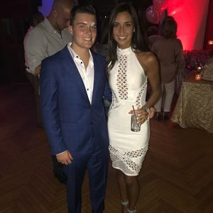 Elegant White body on midi dress